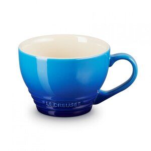 Le Creuset Stoneware Set of 2 Bistro Mug Giant Cappuccino Cup 14 oz Azure NEW